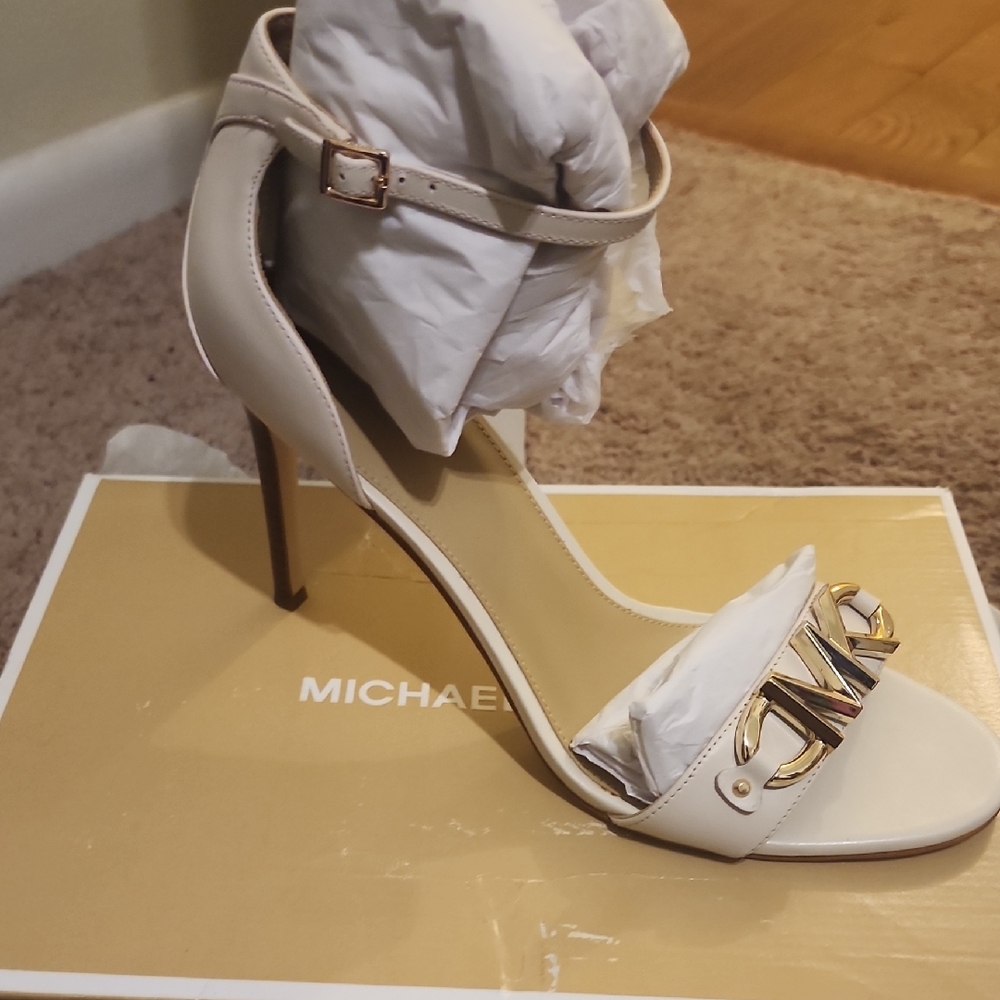 Michael Kors Cream and Gold Heeled Sandals